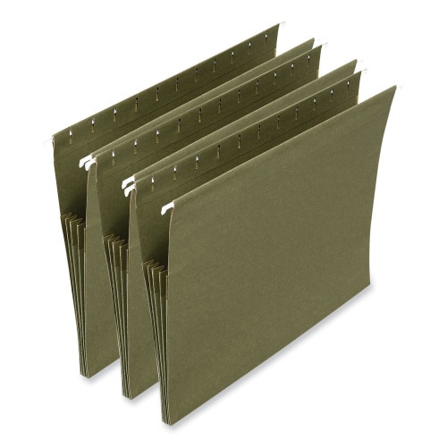 Universal Hanging Box Bottom File Pockets, 1 Section, 3.5" Capacity, Letter Size, Standard Green, 10/Box