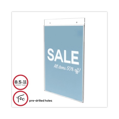 Deflecto Classic Image Wall-Mount Sign Holder, Portrait, 8 1/2 X 11, Clear