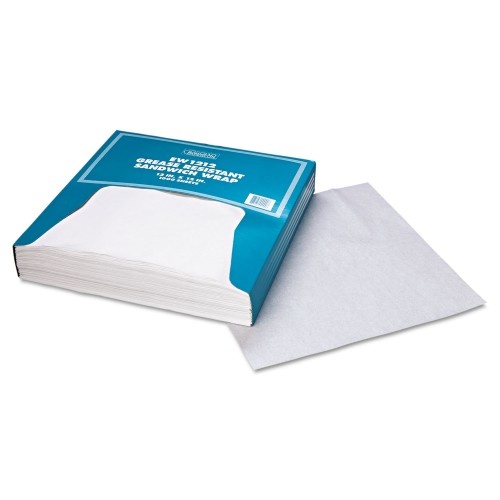 Bagcraft Grease-Resistant Paper Wraps And Liners, 12 X 12, White, 1,000/Box, 5 Boxes/Carton