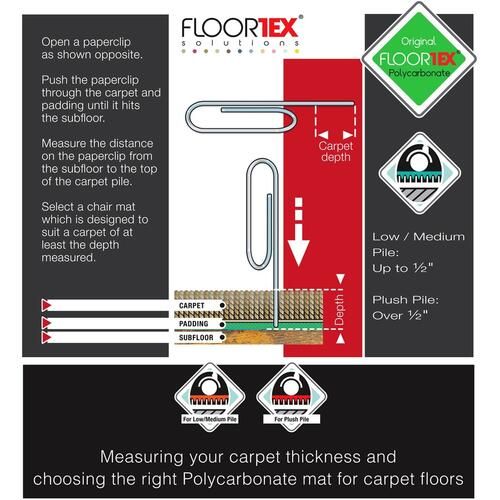 Floortex Cleartex Unomat Anti-Slip Hard Floor/Very Low Pile Carpet Rectangular Chair Mat