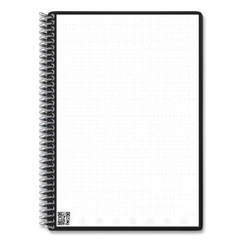 Rocketbook Core Smart Notebook, Dotted Rule, Black Cover, 8.8 X 6 Sheets
