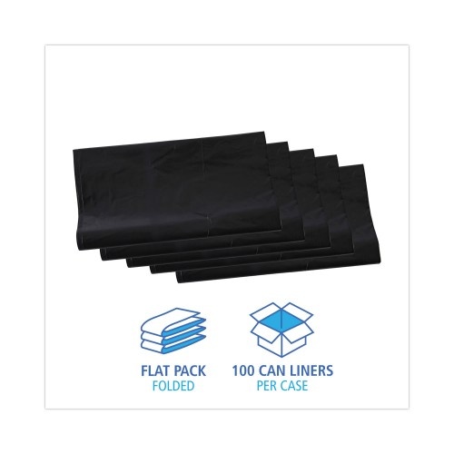 Boardwalk Linear Low Density Industrial Can Liners, 56 Gal, 1.7 Mil, 43 X 47, Black, 100/Carton