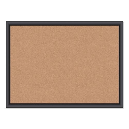 U Brands Cork Bulletin Board, 23 X 17, Tan Surface, Black Frame