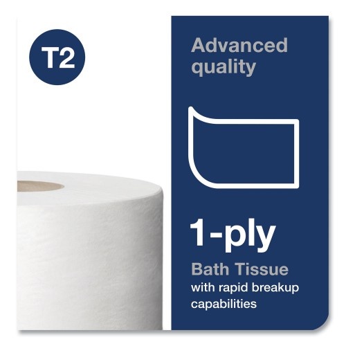 Tork Advanced Jumbo Bath Tissue, Septic Safe, 1-Ply, White, 3.48" X 1,200 Ft, 12 Rolls/Carton