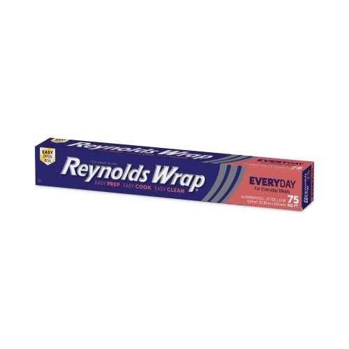 Reynolds Standard Aluminum Foil Roll, 12" X 75 Ft, Silver, 35 Rolls/Carton