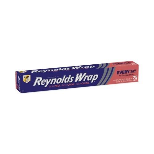 Reynolds Standard Aluminum Foil Roll, 12" X 75 Ft, Silver, 35 Rolls/Carton
