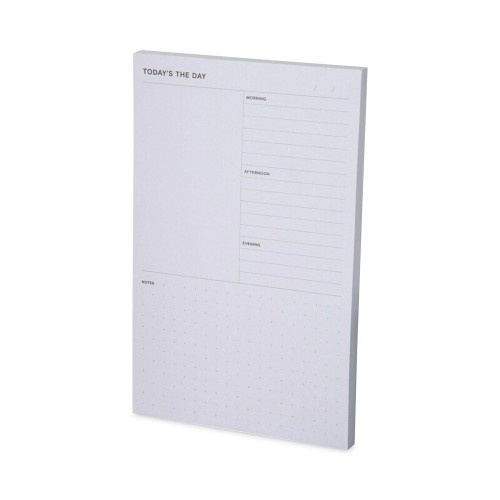 Noted By Post-It Brand Adhesive Daily Planner Sticky-Note Pads, Daily Planner Format, 4.9" X 7.7", Gray, 100 Sheets/Pad