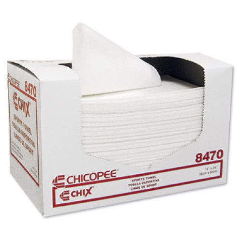 Chix Sports Towels, 14 X 24, White, 100 Towels/Pack, 6 Packs/Carton