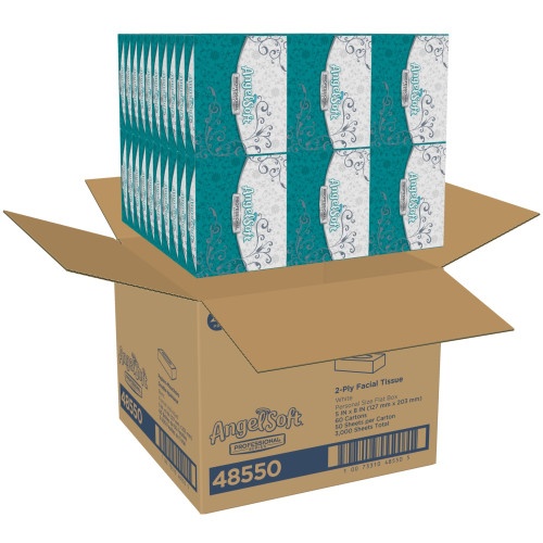 Georgia Pacific Professional Facial Tissue, 2-Ply, White, 50 Sheets/Box, 60 Boxes/Carton