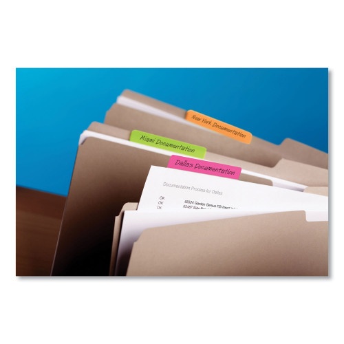 Post-It Solid Color Tabs, 1/5-Cut, Assorted Pastel Colors, 2" Wide, 24/Pack
