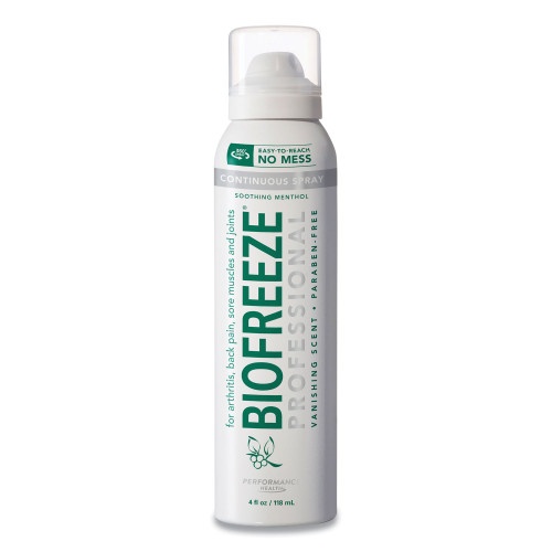 Biofreeze Professional Colorless Topical Analgesic Pain Reliever Spray, 4 Oz Spray Bottle