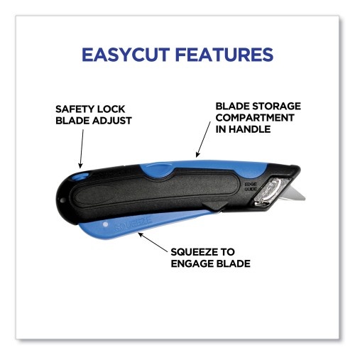 Cosco Easycut Cutter Knife W/Self-Retracting Safety-Tipped Blade