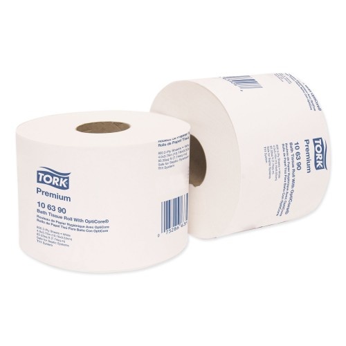 Tork Premium Bath Tissue Roll With Opticore, Septic Safe, 2-Ply, White, 800 Sheets/Roll, 36/Carton