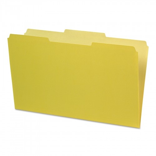 Pendaflex Interior File Folders, 1/3-Cut Tabs, Legal Size, Yellow, 100/Box