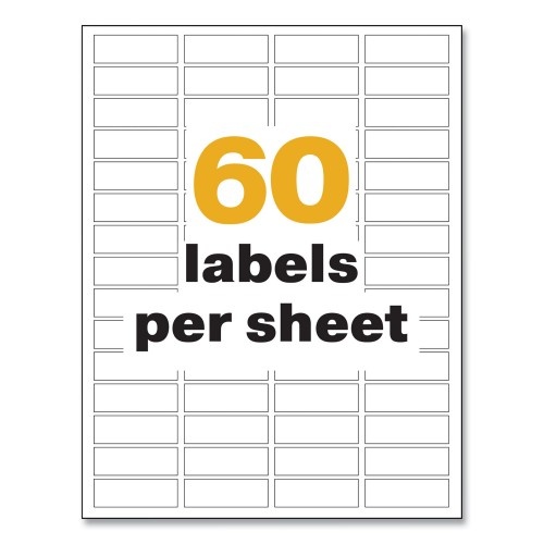 Avery Ultraduty Ghs Chemical Waterproof And Uv Resistant Labels, 0.5 X 1.75, White, 60/Sheet, 25 Sheets/Pack
