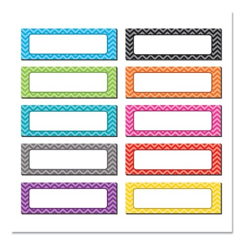 Teacher Created Resources Chevron Labels Magnetic Accents, 10 Assorted Colors, 4.75" X 1.5", 20/Pack
