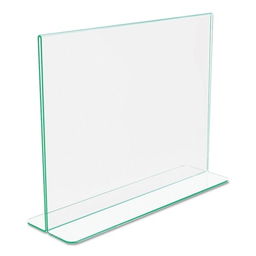 Deflecto Superior Image Premium Green Edge Sign Holders, 11 X 8 1/2 Insert, Clear/Green