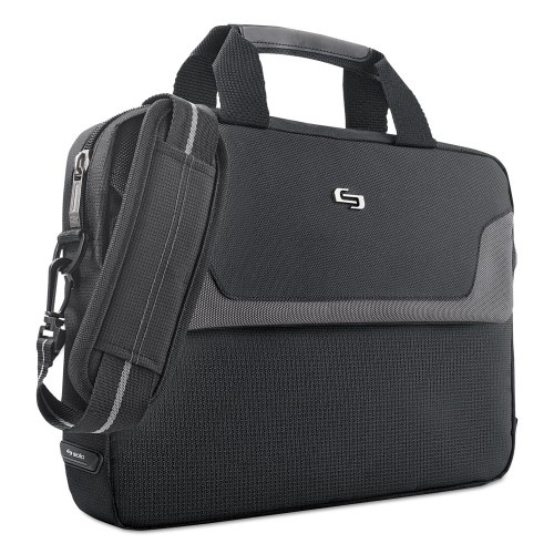 Solo Pro Slim Brief, Fits Devices Up To 14.1", Polyester, 14 X 1.5 X 10.5, Black