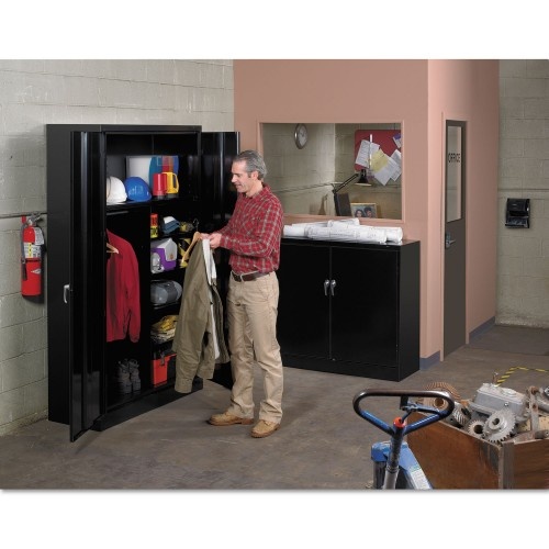 Tennsco Jumbo Combination Steel Storage Cabinet, 48W X 24D X 78H, Light Gray
