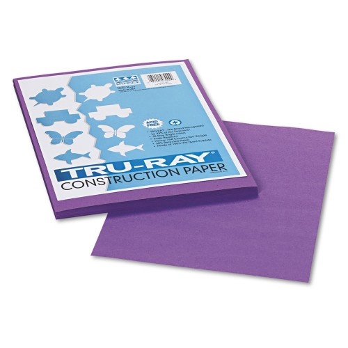 Pacon Tru-Ray Construction Paper, 76 Lb Text Weight, 9 X 12, Violet, 50/Pack
