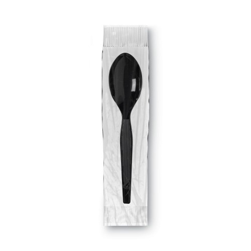 Dixie Grabn Go Wrapped Cutlery, Teaspoons, Black, 90/Box
