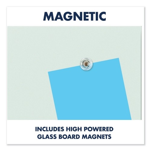 Quartet Invisamount Magnetic Glass Marker Board, Frameless, 39" X 22", White Surface