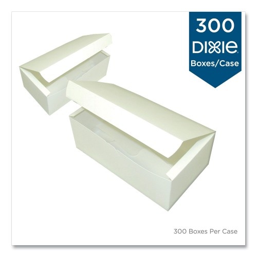 Dixie Tuck-Top One-Piece Paperboard Take-Out Box, 7 X 4.25 X 2.75, White, Paper, 300/Carton