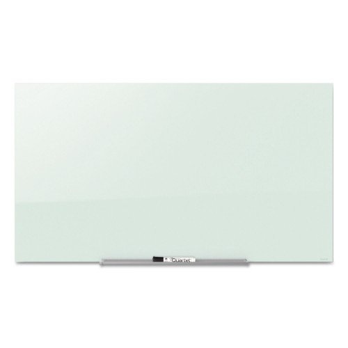 Quartet Invisamount Magnetic Glass Marker Board, Frameless, 50" X 28", White Surface