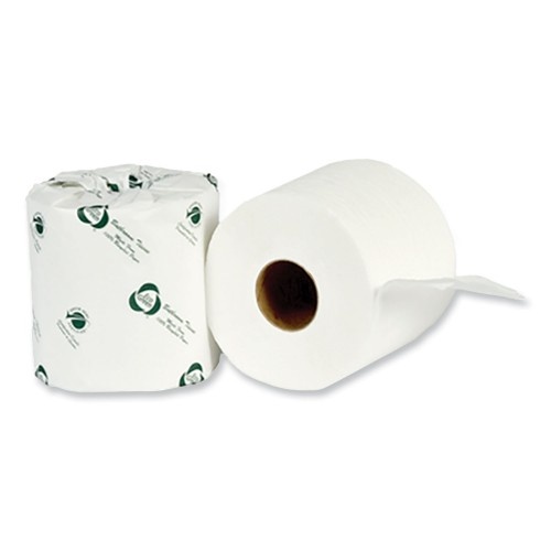 Eco Green Recycled 2-Ply Standard Toilet Paper, Septic Safe, White, 4.25" Wide, 500 Sheets/Roll, 80 Rolls/Carton