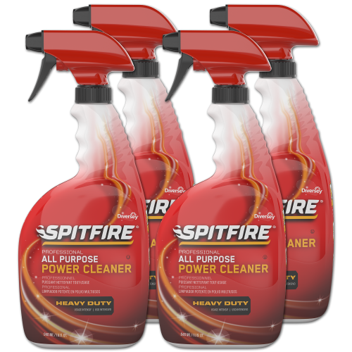 Diversey Spitfire All Purpose Power Cleaner, Liquid, 32 Oz Spray Bottle, 4/Carton