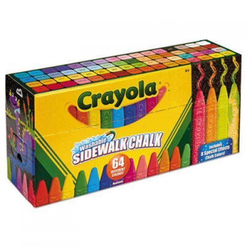 Crayola Sidewalk Chalk 64 Count Washable Anti-Roll Sticks