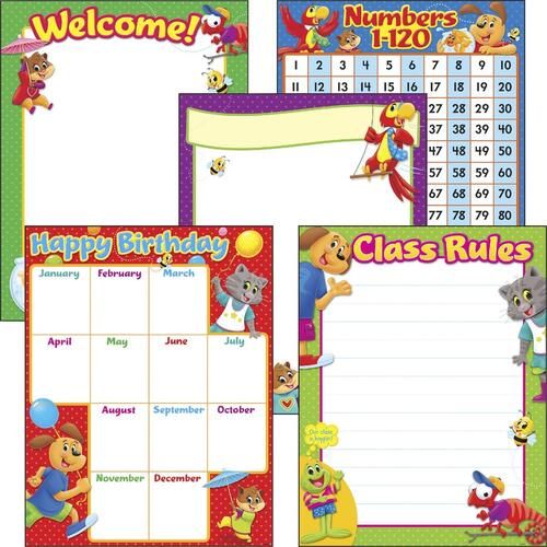 Trend Playtime Pals Learning Charts Combo Pack