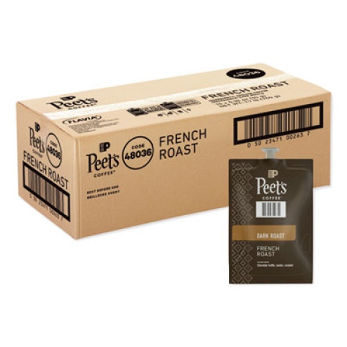 Peet's Coffee & Tea Flavia Ground Coffee Freshpacks, French Roast, 0.35 Oz Freshpack, 76/Carton