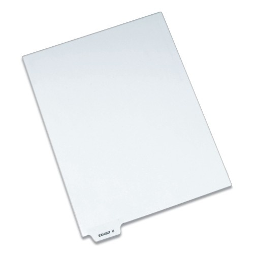 Avery-Style Preprinted Legal Bottom Tab Dividers, 26-Tab, Exhibit U, 11 X 8.5, White, 25/Pack
