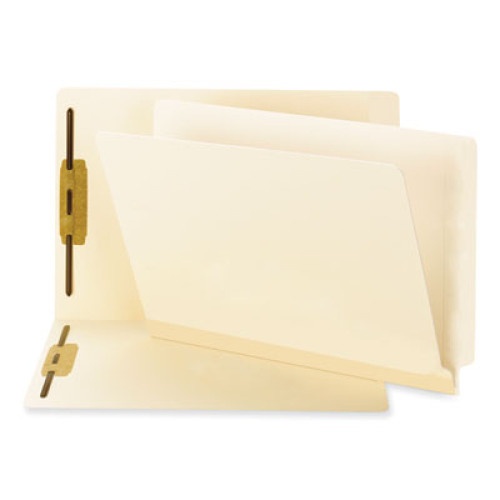Smead Tuff Laminated Fastener Folders With Reinforced Tab, 0.75" Expansion, 2 Fasteners, Letter Size, Manila Exterior, 50/Box