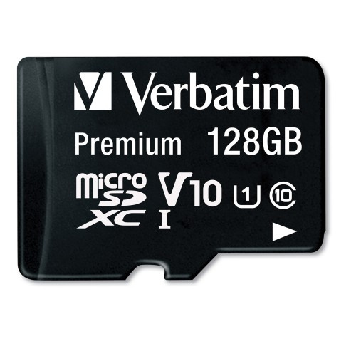 Verbatim 128Gb Premium Microsdxc Memory Card With Adapter, Up To 90Mb/S Read Speed