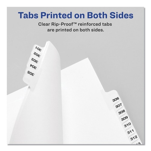 Preprinted Legal Exhibit Side Tab Index Dividers, Avery Style, 25-Tab, Table Of Contents, 11 X 8.5, White, 25/Pack