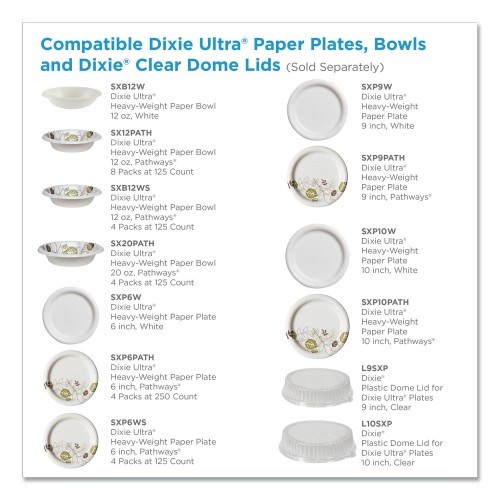 Dixie Ultra Pathways Heavyweight Paper Bowls, 12Oz, Green/Burgundy, 1000/Carton