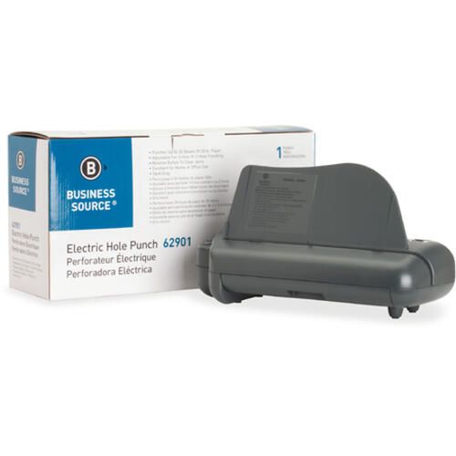 Business Source Heavy-duty 3-hole Punch - 3 Punch Head(s) - 30 Sheet of  20lb Paper - 9/32 Punch Size - Black