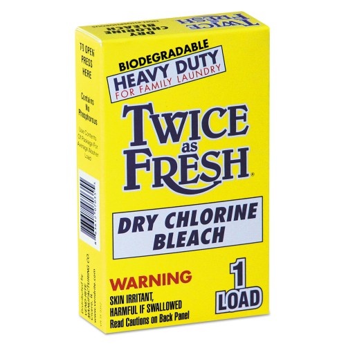 Twice As Fresh Heavy Duty Coin-Vend Powdered Chlorine Bleach, 1 Load, 100/Carton