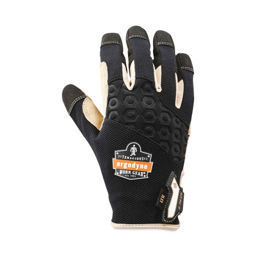 Ergodyne Proflex 710Ltr Heavy-Duty Leather-Reinforced Gloves, Black, Medium, Pair, Ships In 1-3 Business Days