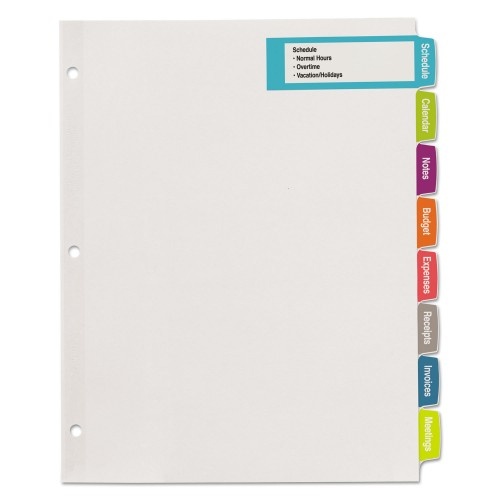 Avery Avery Big Tab Printable Large White Dividers With Easy Peel, 8 Tabs