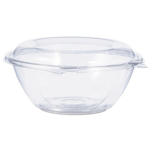Tamper-Resistant, Tamper-Evident Bowls With Dome Lid, 24 Oz, 7" Diameter X 3.1"H, Clear, Plastic, 150/Carton