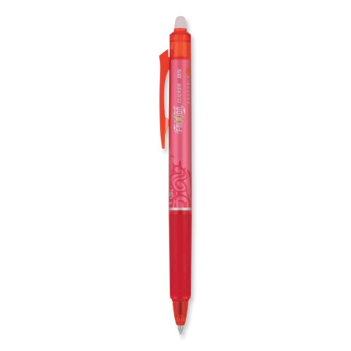 Pilot Frixion Clicker Erasable Gel Pen, Retractable, Extra-Fine 0.5 Mm, Red Ink, Red Barrel, Dozen