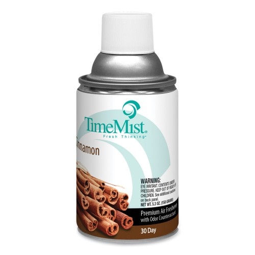 Timemist Premium Metered Air Freshener Refill, Cinnamon, 6.6 Oz Aerosol, 12/Carton