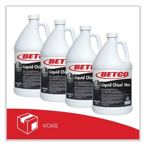 Betco Liquid Chisel Max Non-Butyl Degreaser, Characteristic Scent, 1 Gal Bottle, 4/Carton