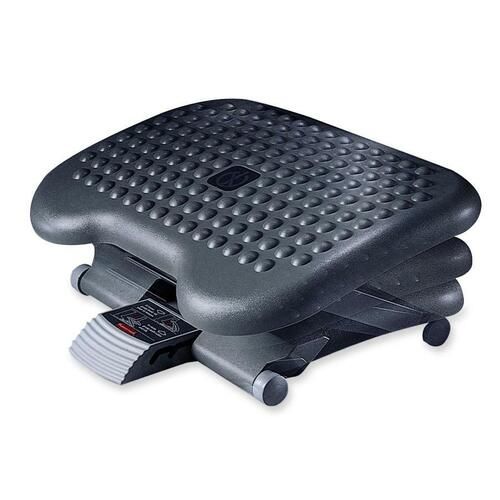 Rubbermaid Commercial Height Adjusting Tilting Footrest, 18.13W X 14.25D X 4.13 To 6.63H, Charcoal