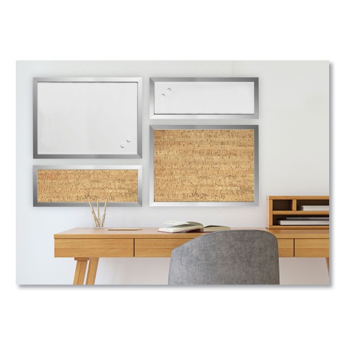 Mastervision Positive Flow Metallic Silver Message Board Sets, Bulletin, Magnetic Dry Erase, Assorted Sizes, Silver Frames