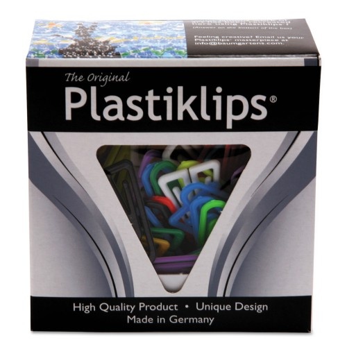 Baumgartens Plastiklips Paper Clips, Large, Smooth, Assorted Colors, 200/Box