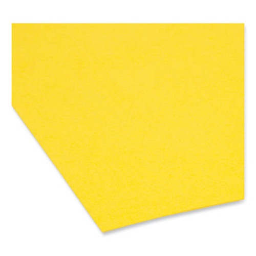 Smead Supertab Colored File Folders, 1/3-Cut Tabs: Assorted, Letter Size, 0.75" Expansion, 11-Pt Stock, Yellow, 100/Box